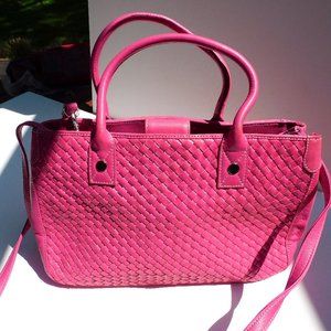 Hot Pink Valerie Stevens Leather Shoulder/ Hand Bag